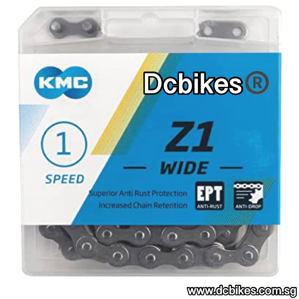 KMC Z1 Wide Silver Gold Single Speed Chain 112 Links – Dcbikes