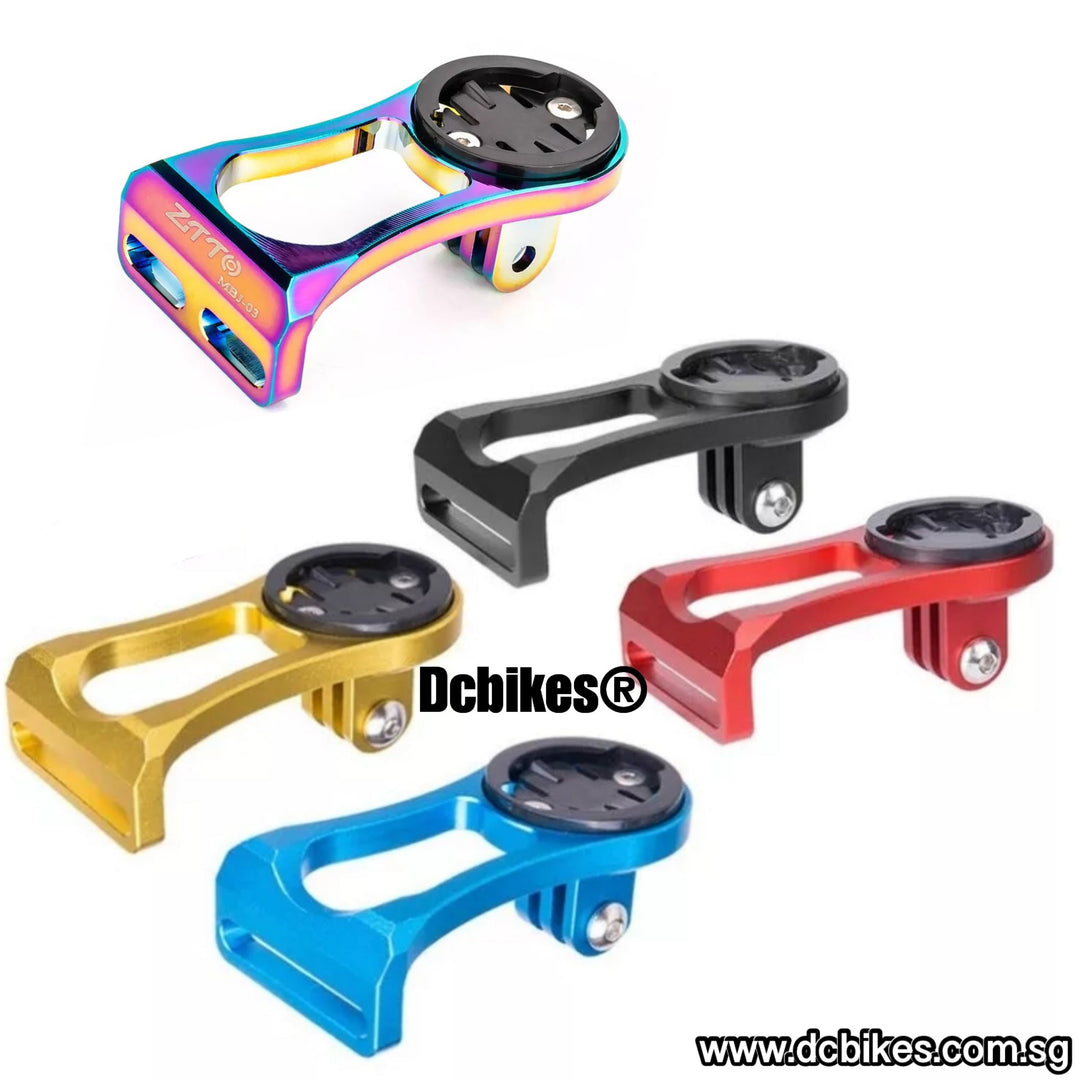 Support D'ordinateur De Vélo Intégré – Alu 55g – Compatible Garmin, Wahoo, Bryton, Cateye – Avec Support Pour GoPro Et Lampe