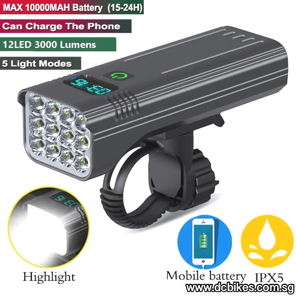 3000 Lumens Bike Light Usb Power Bank Gaciron Raptor-3000 Lumen