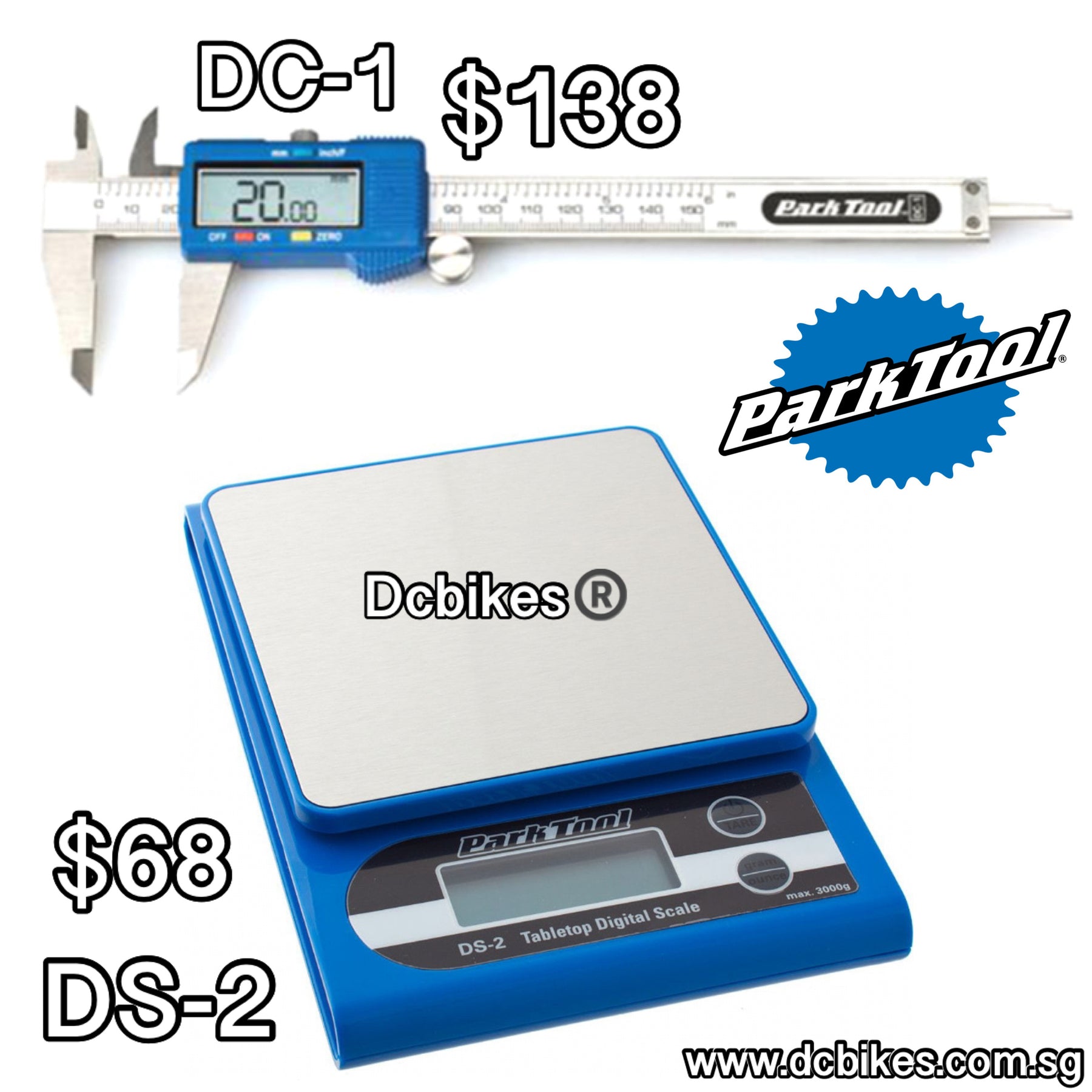 Park Tool Digital Vernier Caliper, Weighing Scale Tool DC-1
